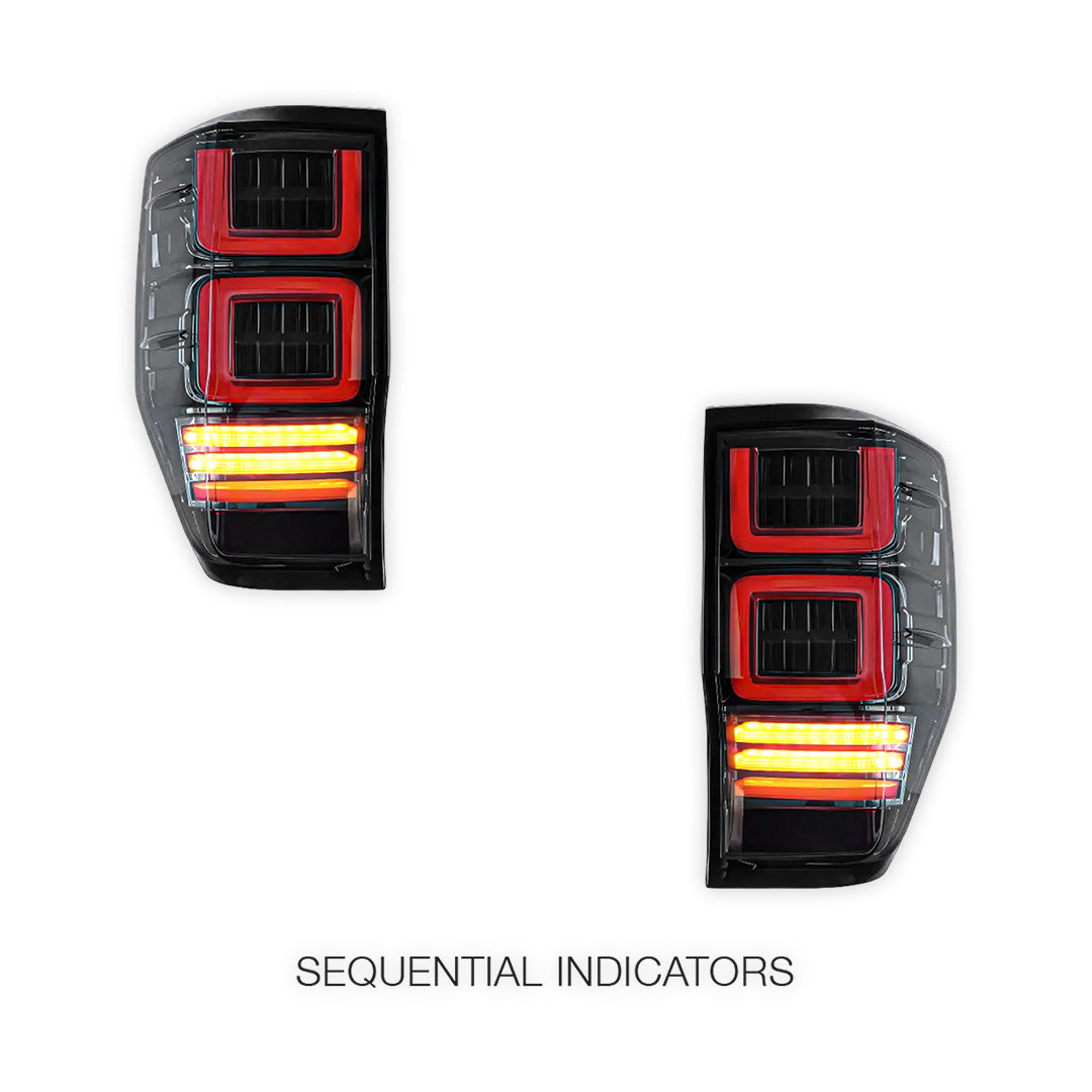 Ford Ranger PX MK1 / MK2 / MK3 (2012 - 2021) Sequential Smoked LED Tail Lights LH + RH
