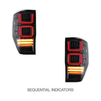 Ford Ranger PX MK1 / MK2 / MK3 (2012 - 2021) Sequential Smoked LED Tail Lights LH + RH