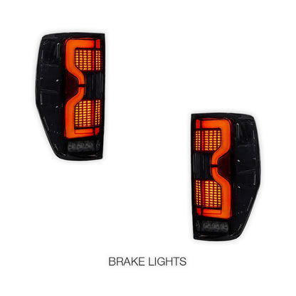 Ford Ranger PX MK1 / MK2 / MK3 (2011 - 2021) Smoked 3D Stripe Bar Full LED Tail Lights LH + RH