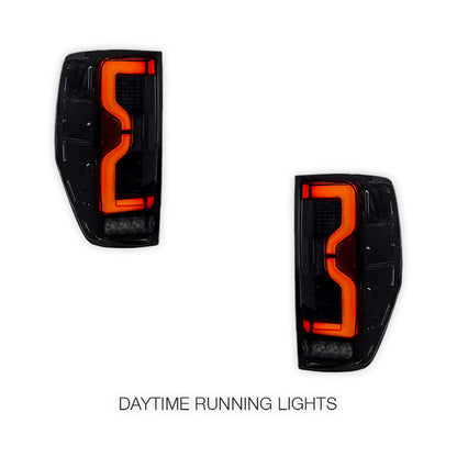 Ford Ranger PX MK1 / MK2 / MK3 (2011 - 2021) Smoked 3D Stripe Bar Full LED Tail Lights LH + RH