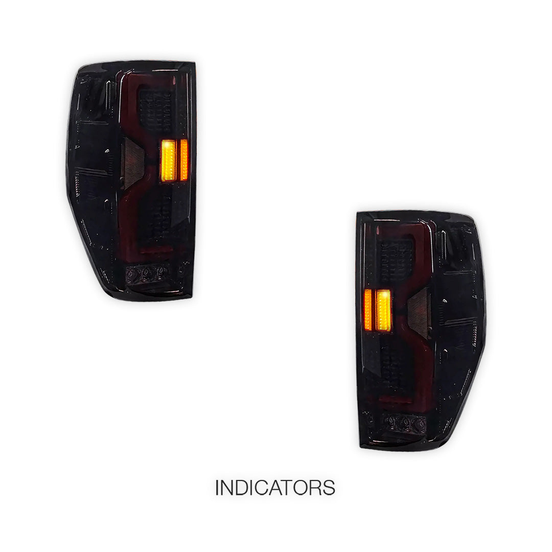 Ford Ranger PX MK1 / MK2 / MK3 (2011 - 2021) Smoked 3D Stripe Bar Full LED Tail Lights LH + RH