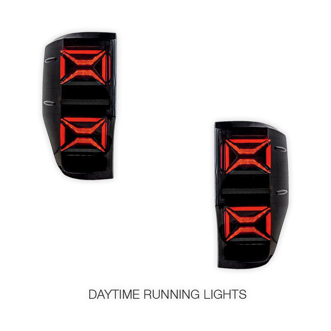 Ford Ranger PX MK1 / MK2 T6 (2012 - 2018) Sequential Smoked Full LED Tail Lights LH + RH