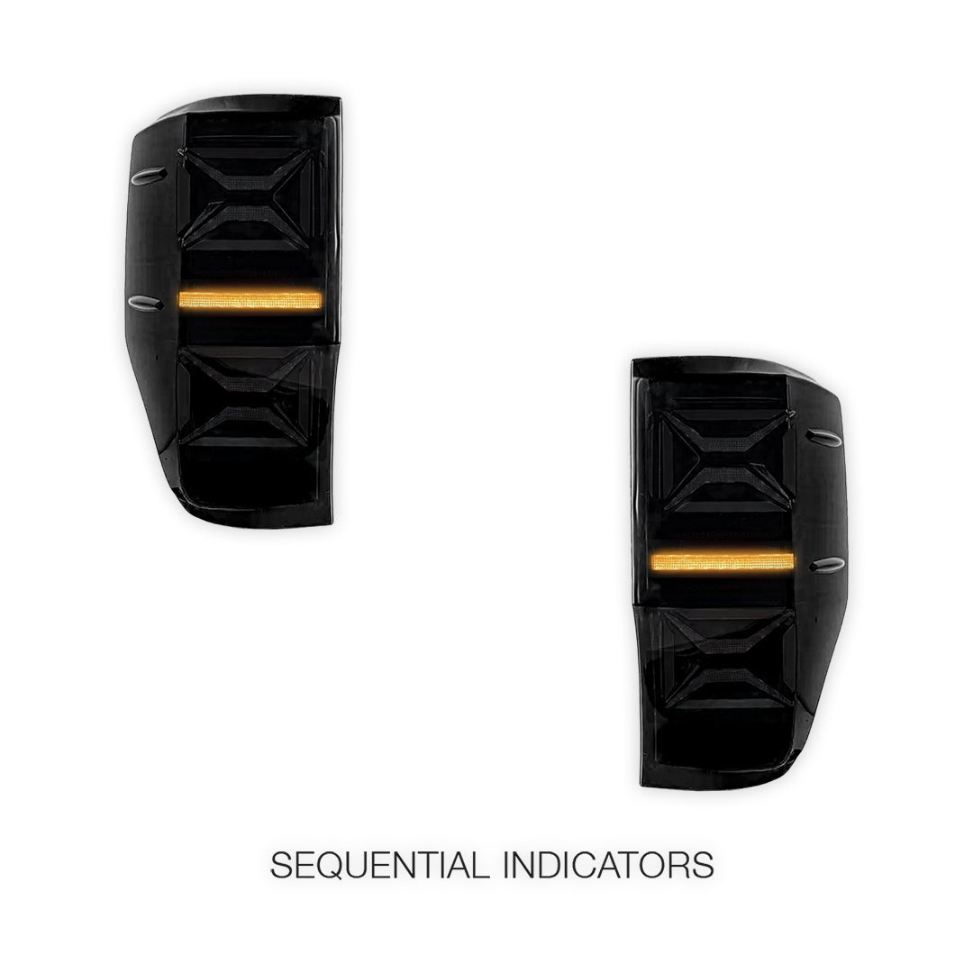 Ford Ranger PX MK1 / MK2 T6 (2012 - 2018) Sequential Smoked Full LED Tail Lights LH + RH