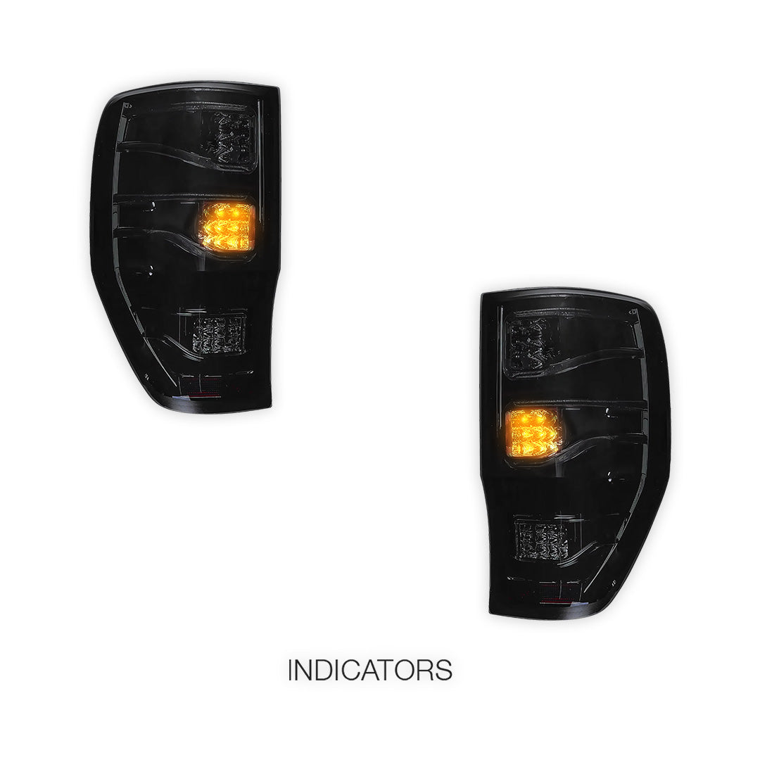 Ford Ranger T6 PX MK1 / MK2 / MK3 (2012 - 2021) Smoked Matrix Style LED Tail Lights LH + RH