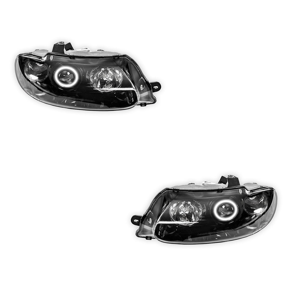 Holden Monaro VX / VY (2001 - 2004) Black LED Halo Angel Eyes Altezza Headlights LH + RH