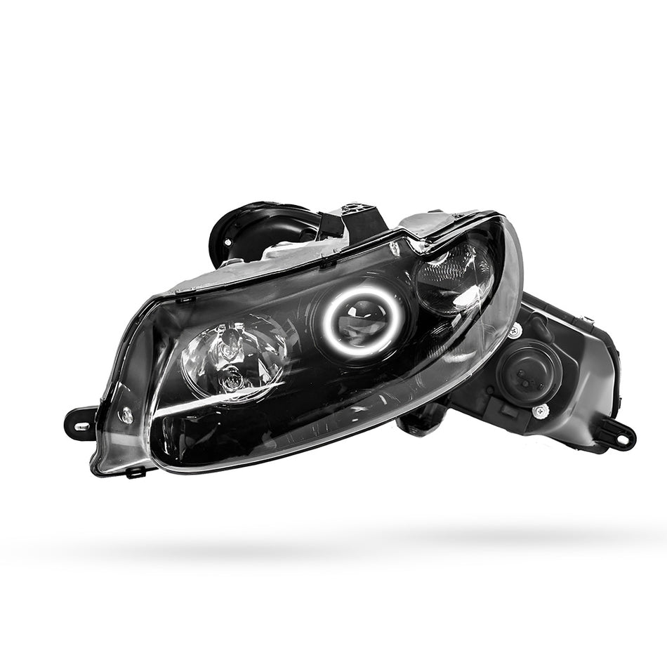 Holden Monaro VX / VY (2001 - 2004) Black LED Halo Angel Eyes Altezza Headlights LH + RH