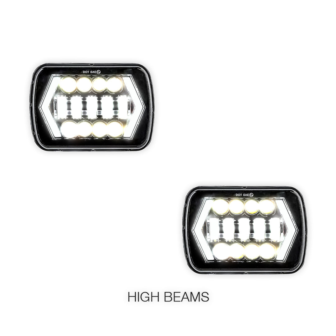 Mitsubishi Triton 7x6" 5x7" LED Headlights LH + RH