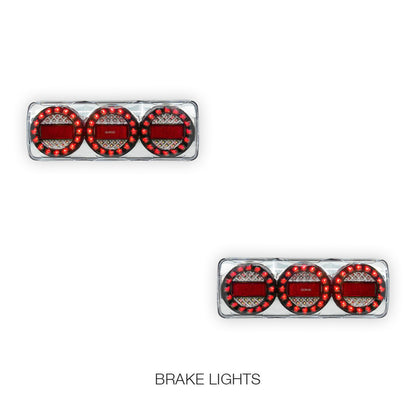 Universal 3-LED Combination Tail Lights  for Utes / Trucks / Trailers LH + RH