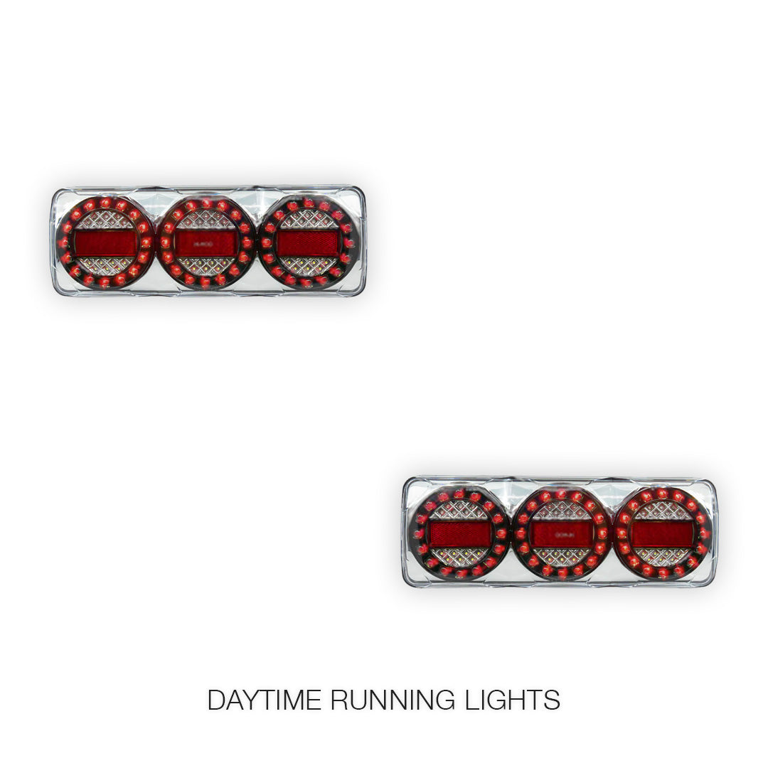 Universal 3-LED Combination Tail Lights  for Utes / Trucks / Trailers LH + RH