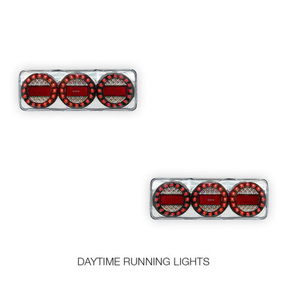 Universal 3-LED Combination Tail Lights  for Utes / Trucks / Trailers LH + RH