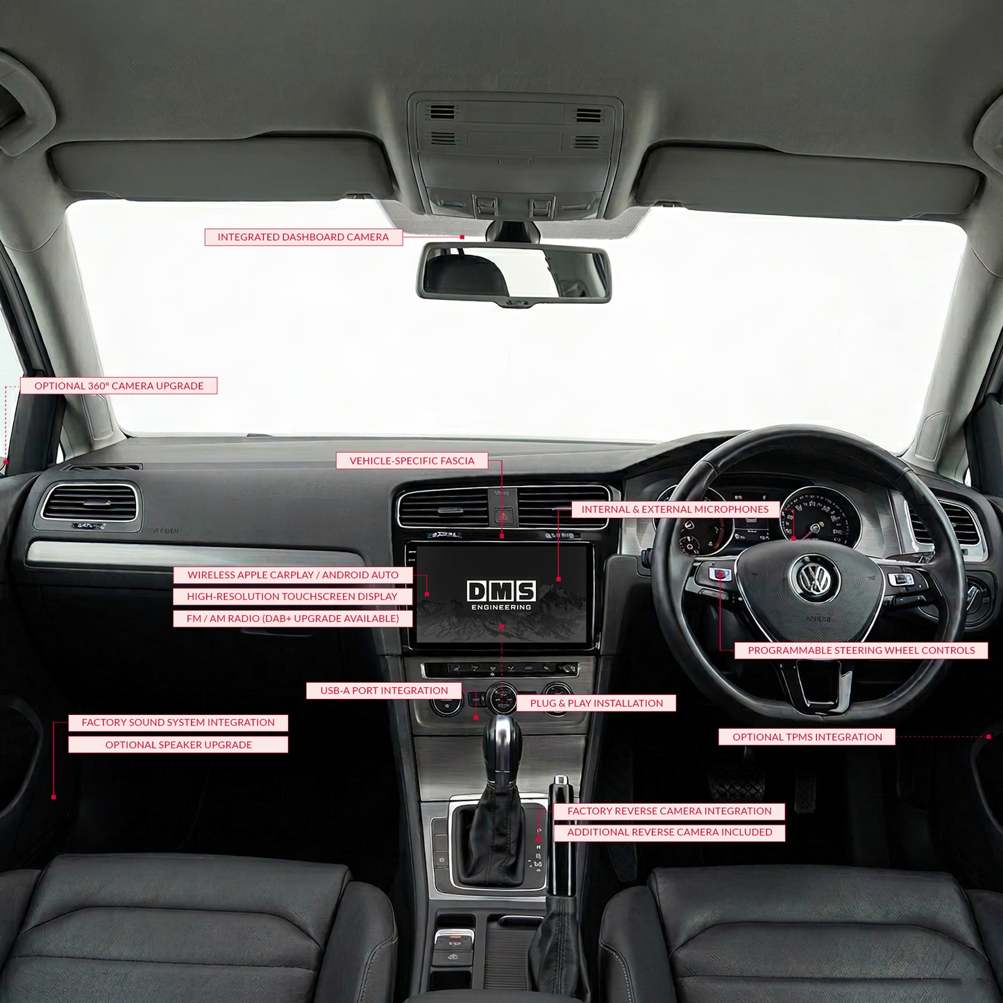 Volkswagen Golf MK7 RHD (2014 - 2018) 10" Wireless Android 16 Head Unit for Apple CarPlay / Android Auto