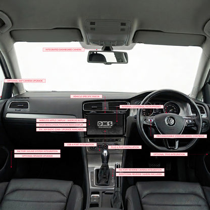 Volkswagen Golf MK7 RHD (2014 - 2018) 10" Wireless Android 16 Head Unit for Apple CarPlay / Android Auto