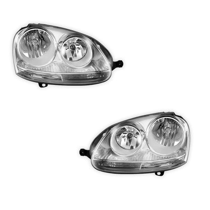 Volkswagen Golf V MK5 (2004 - 2009) Chrome OEM Style Headlights LH + RH
